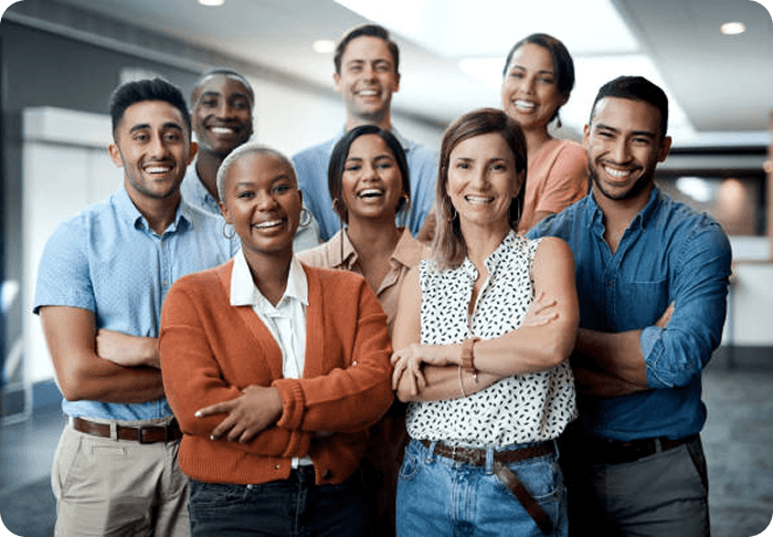 Diverse team of professionals